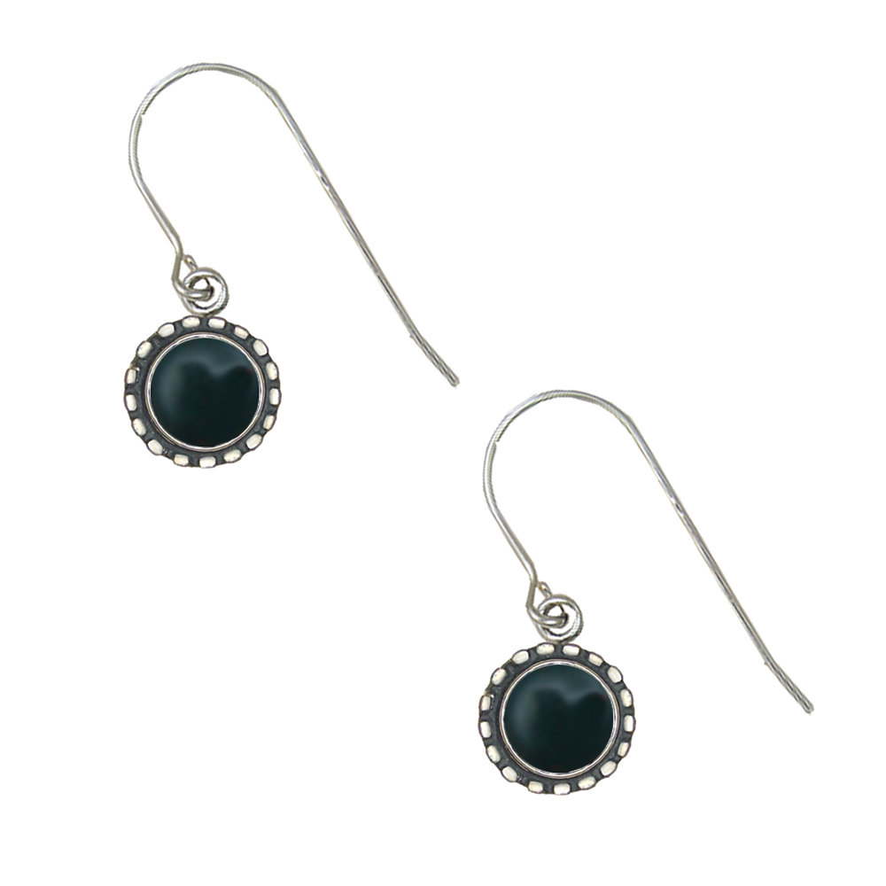 Sterling Silver Petite Bloodstone Gemstone Drop Dangle Earrings
